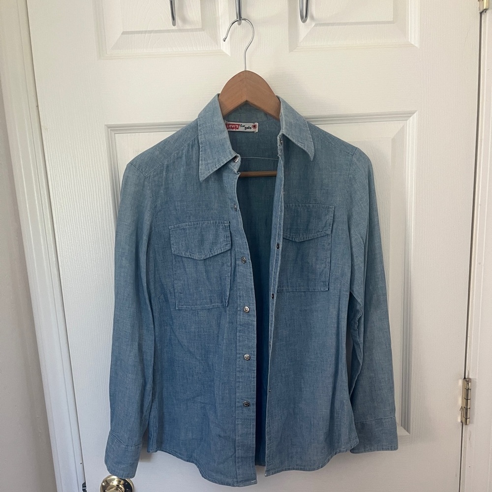 Very Rare 70s Vintage Levi’s For‎ Gals Snap Front Denim Shirt